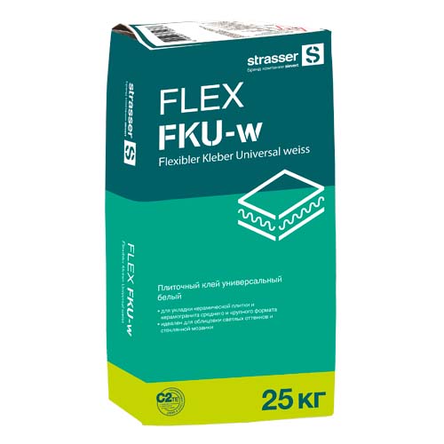 ФасадКерамика — В продаже FLEX FKU-w Плиточный клей универсальный белый, C2 TE