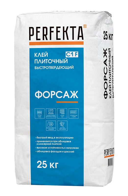 ФасадКерамика — В продаже Клей плиточный быстротвердеющий Форсаж C1 F, 25 кг